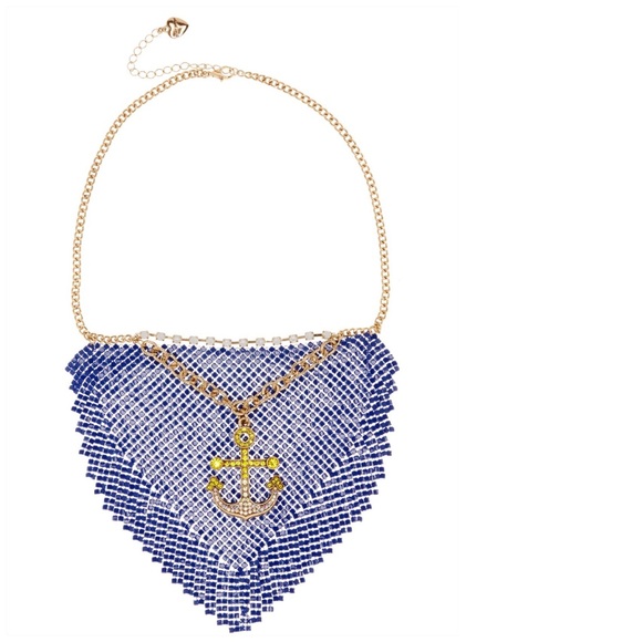 🛑SOLD🛑 Betsey Johnson Mesh Anchor Frontal Drop Necklace - Picture 6 of 9